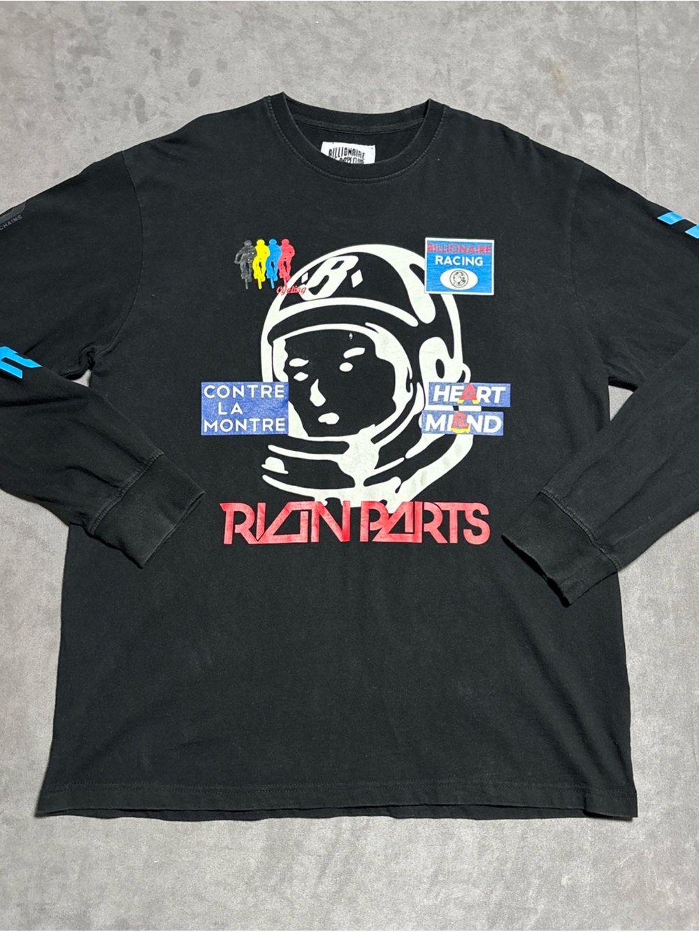 Billionaire Boys Club Black Long Sleeve Graphic Astronaut Tee with Red Accents